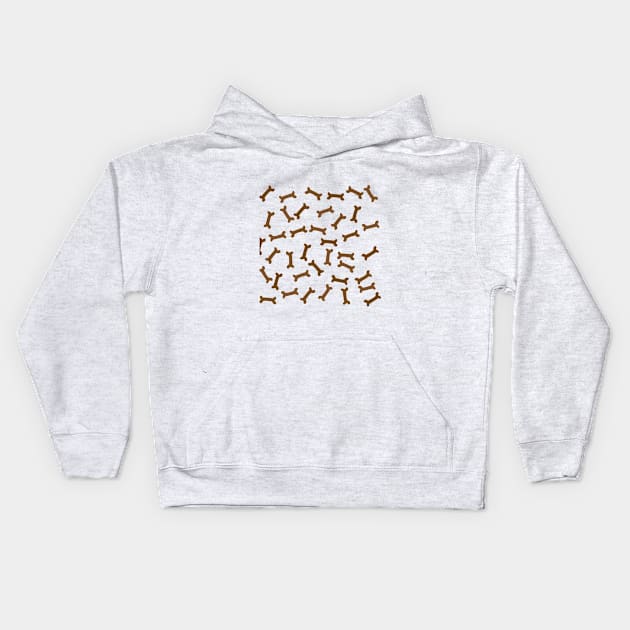 Dog Art - Chocolate Mini Bone Kids Hoodie by YasudaArt